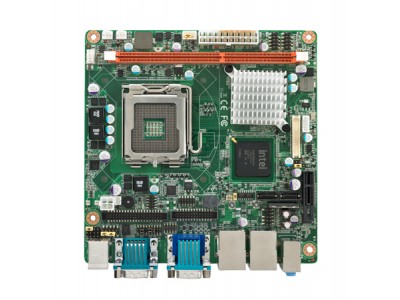 Intel  Core 2 Duo/Quad Mini-ITX Motherboard with VGA/LVDS, 8 COM, and Dual LAN