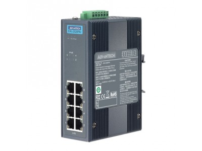8-port Industrial PoE Switch with 24/48 VDC Power Input and Wide Temperature