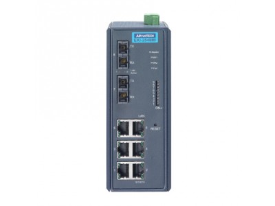 6Tx+2 Industrial Managed Ethernet Switch, Wide Temp Support