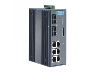 6Tx+2 Industrial Managed Ethernet Switch, Wide Temp Support