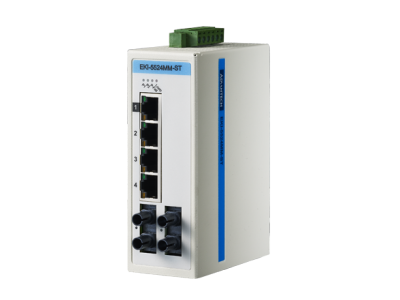 ProView 5-port 10/100M with 2x Multi Mode ST Type Industrial Switch, Wide Temp -10~60℃