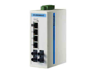ProView 5-port 10/100M with 2x Multi Mode ST Type Industrial Switch, Extreme Temp -40~75℃