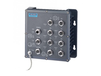 EN50155 IP67 8x M12 Managed Ethernet Switch - Wide Temp.