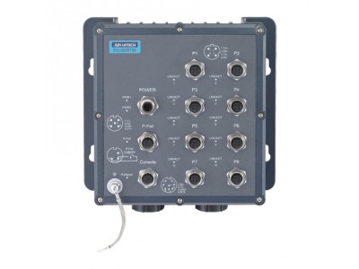 EN50155 IP67 8 M12+2 Fiber Managed Switch - Wide Temp.