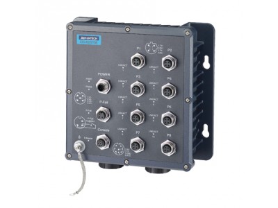 EN50155 IP67 8 M12+2 Fiber Managed Switch - Wide Temp.