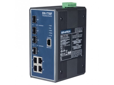 4G+4 SFP Industrial Managed Redundant GbE, Wide Temp -10~60℃