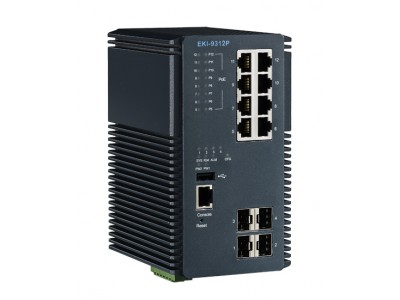 12-Port Industrial-Class All-Gigabit Managed Switch with 8 x PoE, 4 x SPF