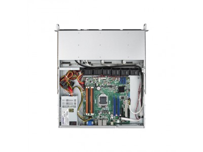 1U Rackmount Server Chassis for ATX/MicroATX Motherboard with 4 Hot-Swap HDD Trays, PCIe x16  & 400W RPS