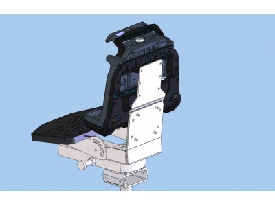 Adapter bracket that allows for mounting Gamber-Johnson Tablet Display Mount Series to Havis Dock