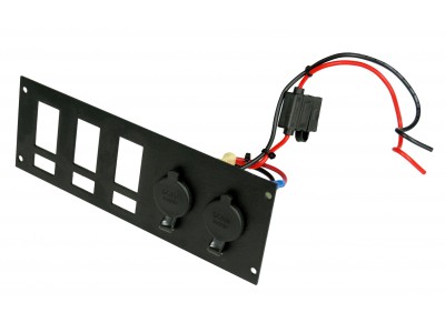 2 Lighter Plug Outlet W/ 3 Switch Cut Outs & Label Cutouts