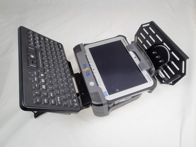 Forklift Fixed Overhead Mounting Package for Convertible Laptop or Tablet with Keyboard Tray