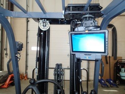 Forklift Height Adjustable Overhead Mounting Package for Convertible Laptop or Tablet