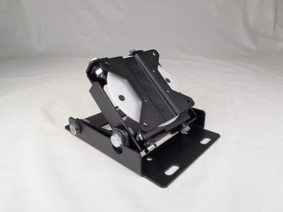 Unique universal retrofit motion device provides generous tilt in four (4) directions plus 90? rotation for the standard DMM motion device, for increased travel and motion