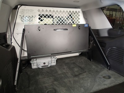 Storage box option to provide mounting of C-SBX-101 Universal Storage box in 2015-2016 Chevrolet Tahoe Police Pursuit Vehicle (PPV) & retail Tahoe