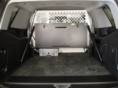 Storage box option to provide mounting of C-SBX-101 Universal Storage box in 2015-2016 Chevrolet Tahoe Police Pursuit Vehicle (PPV) & retail Tahoe