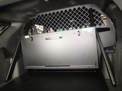 Rear upper partition option fits behind seat in 2013-2016 Interceptor Utility Vehicle