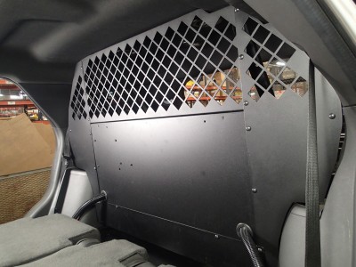 Rear upper partition option fits behind seat in 2013-2016 Interceptor Utility Vehicle