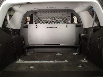 Rear upper partition option fits behind seat in 2015-2016 Chevrolet Tahoe