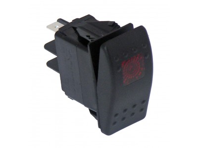 Black Paddle Type Rocker Switch, 20 Amps, 18 Volt, On/Off 3 Prong