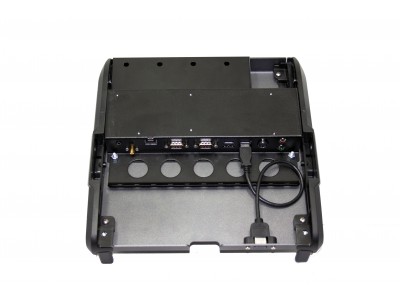 Docking Station with Triple Pass-through Antenna for Getac V200 Fully Rugged Convertible Notebook with Power Supply