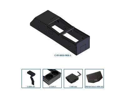 Integrated Control System Low Profile Mounting and Keyboard Package for Ford Police Interceptor Sedan