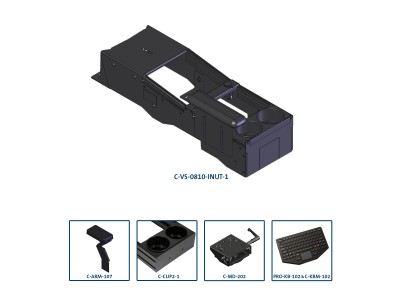 Integrated Control System Low Profile Mounting and Keyboard Package for Ford Police Interceptor Utility