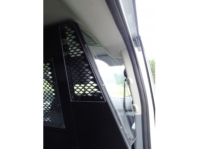 Front partition for 2015 -2016 Ford Transit window van with low roof and side swing out or sliding doors