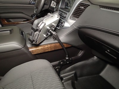 Flex Arm package including flex arm and mount for 2014-2016 Silverado / Sierra  1500  Pickup (C and K series), 2015-2016 Silverado / Sierra 2500 and 3500 Pickup (C and K series), 2015-2016  Retail Suburban / Retail Yukon XL and  Tahoe Police Pursuit Vehic