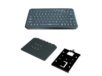 Rechargeable Bluetooth Rugged In-Vehicle Keyboard for Windows or Android and Havis Keyboard Mounting Plate