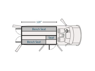Prisoner Transport Insert For Chevrolet Express G-Series 2500/3500 extended length 155