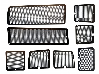 1997-2016 Chevrolet G-Series Extended Length Van With Sliding Side Door Interior Window Guard Kit For 8 Windows, 15 Passenger, Single Slide Door