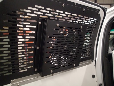 2013-2016 Ford Intercepter Utility K9 Transport driver side window guard fan mount Option